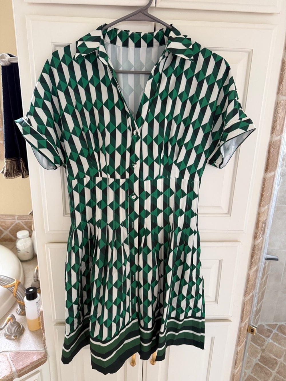 Green Geometric Dress